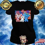 Yorkshire terrier firework american flag independence day s Ladies tee