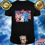 Yorkshire terrier firework american flag independence day shirt