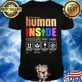 100% Natural Human Inside Colours May Vary This Way Up Handie With Care Fraglle Do Not Lift LGBT Shirt
