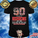 90 years of redskins 1932 2022 thank you for the memories shirt