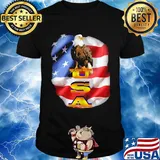 Agle USA American flag veteran Independence day shirt