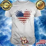Autism heart american flag independence day shirt