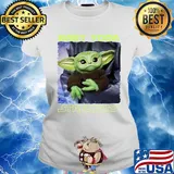 Baby yoda star wars cartoon s Ladies tee