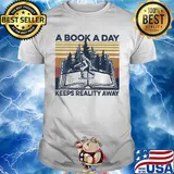 Bigfoot a book a day keeps reality away vintage retro shirt