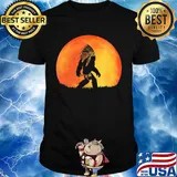 Bigfoot American Native Under The Red Moon Shirt