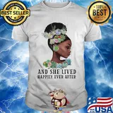 Black girl flower and she lived happily ever after shirt