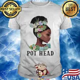 Black girl flower pot head shirt
