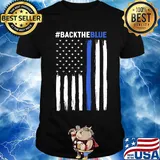 Black The Blue American Flag Independence Day Shirt