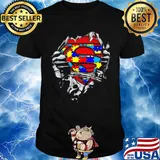 Blood insides superman autism awareness shirt