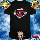 Blood insides superman georgia bulldogs football logo shirt