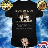 Bob dylan 61st anniversary 1959 2020 thank you for the memories light signature shirt