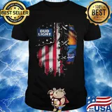 Bud light beer american flag independence day shirt