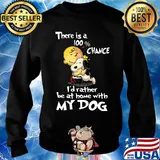 Charlie brown hug snoopy there is a 100% chance i'd rather be at home with my dog heart s Sweater