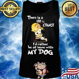 Charlie brown hug snoopy there is a 100% chance i'd rather be at home with my dog heart s Tank top