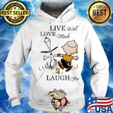 Charlie brown snoopy and woodstock live well love much laugh often s Hoodie