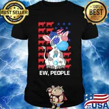 Cow mask hug soap ew people american flag independence day shirt