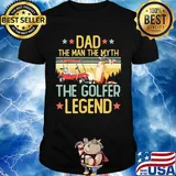 Dad the man the myth the golfer legend happy father's day stars vintage retro shirt