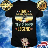 Dad the man the myth the runner legend happy fathers day stars vintage retro shirt