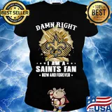Damn right I am a new york giants fan now and forever stars s Ladies tee