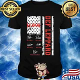 Def leppard band members signatures american flag independence day shirt