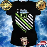 Donate life logo american flag independence day s Ladies tee