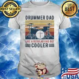 Drummer dad like a regular dad but cooler happy father's day vintage retro shirt