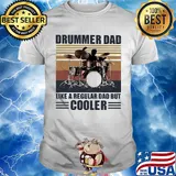 Drummer dad like a regular dad but cooler vintage retro shirt