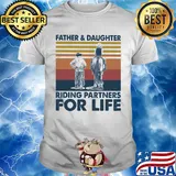 Father and daughter riding partners for life vintage retro shirt
