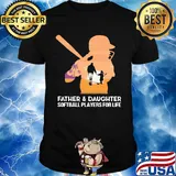 Father and daughter softball players for life happy fathers day shirt