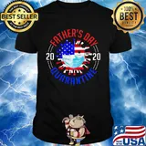 Father's day quarantine 2020 covid-19 mask american flag independence day shirt