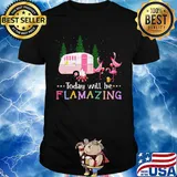 Flamingo today will be flamazing camping shirt