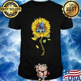 Gnomes hug heart sunflower blue lives matters shirt