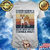 God knew my heart needed love so he sent me my shiba inu vintage retro shirt