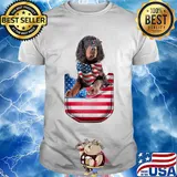 Gordon setter pocket american flag independence day shirt