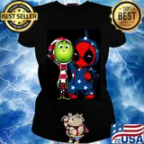 Grinch and deadpool america 4th of july independence day s Ladies tee