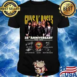Guns n' roses 35th anniversary 1985 2020 signatures logo shirt