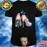 High heels butterfly oklahoma city thunder diamond shirt