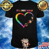 I'm a simple woman heart Crochet wine shirt