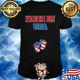 Independence day made in USA paw baby children shirt