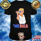 Independence day trump glasses merica shirt