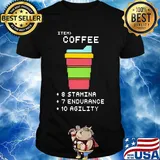 Item coffee 8 stamina 7 endurance 10 agility shirt
