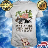 Just A Girl Who Loves Cat And Plants Shirt