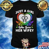 Just A Girl Who Loves Her Wifey Heart LGBT Shirt