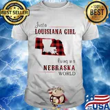 Just a louisiana girl living in a nebraska world map shirt