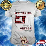 Just a new york girl living in an oregon world map shirt