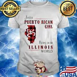 Just a puerto rican girl living in an illinois world map shirt