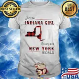 Just an indiana girl living in a new york world map shirt