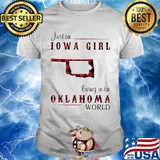 Just an iowa girl living in an oklahoma world map shirt