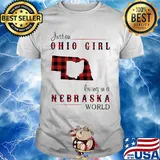 Just an ohio girl living in a nebraska world map shirt