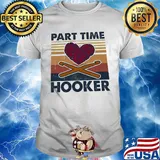 Knitting part time hooker heart vintage retro shirt